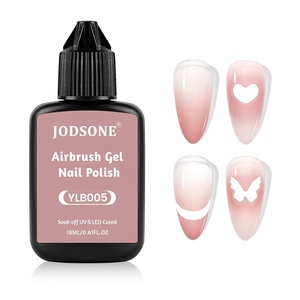 image:imageJODSONE 18ml Nude Airbrush Gel Nail Polish Fine Mist Nail No Dilution for Airbrush Nails Art Painting French Ombre Nail Art DesignsYLB005Pink