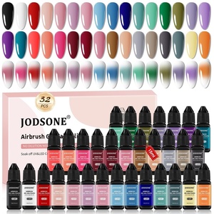 image:imageJODSONE 20 Colors Airbrush Gel Nail Polish Set for Nail Gradients No Dilution Fine Mist Nail Gel Nail Polish DIY Various Patterns Nail Art Nail Art Design Salon Kit Girls Gift32ColorAirbrush1