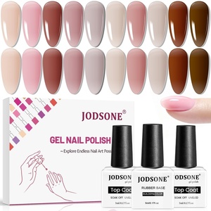 image:imageJODSONE 20 Glitter Color Gel Nail Polish Kit 3 Bottles of No Wipe Base Coat Glossy and Matte Top Coat Gel Polish Set High Shine Gorgeous10COLORBuilder GelBG