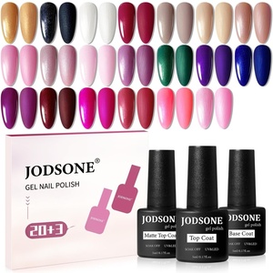 image:imageJODSONE 20 Glitter Color Gel Nail Polish Kit 3 Bottles of No Wipe Base Coat Glossy and Matte Top Coat Gel Polish Set High Shine Gorgeous20color set 10