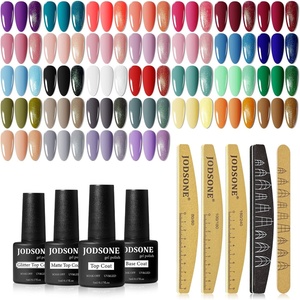 image:imageJODSONE 36 PCS Gel Nail Polish Set Base Coat Glossy Matte and Glitter Top Coat Collection Gifts for Women and 5PCS Nail Files