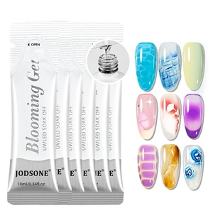 image:imageJODSONE 3Pcs 165ml Top Coat And Base Coat Set with Blooming Gel No Wipe Top Coat Base Blooming Gel for Spreading Effect Print Nail Painting Need U V Lamp Cured6pcs 10g blooming gel refill