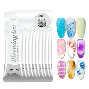 image:imageJODSONE 3Pcs 165ml Top Coat And Base Coat Set with Blooming Gel No Wipe Top Coat Base Blooming Gel for Spreading Effect Print Nail Painting Need U V Lamp Cured10pcs 10g blooming gel refill