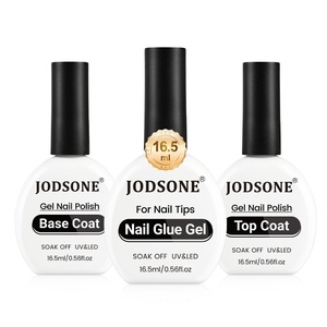 image:imageJODSONE 3Pcs 165ml Top Coat and Base Coat Set with Gel Nail Remover No Wipe Top Coat Base Need U V Lamp Cured Gel Nail Remover for Quick and Easy Removal At HomeGN001