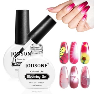 image:imageJODSONE 3pcs 10ml Base Top Coat Blooming Gel Set No Wipe for Gradient and Watercolor Nail Art Blooming Gel Creates Spreading Effects Requires U V Lamp CuringB003