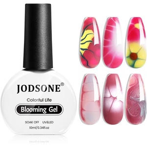 image:imageJODSONE 3pcs 10ml Base Top Coat Blooming Gel Set No Wipe for Gradient and Watercolor Nail Art Blooming Gel Creates Spreading Effects Requires U V Lamp Curing10ml Blooming Gel Nail Polish Single