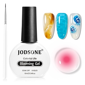 image:imageJODSONE 3pcs 10ml Base Top Coat Blooming Gel Set No Wipe for Gradient and Watercolor Nail Art Blooming Gel Creates Spreading Effects Requires U V Lamp CuringB002