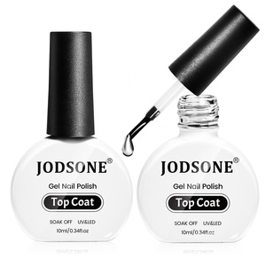 image:imageJODSONE 4 Bottle 10ML Nail Primer Base Coat Top Coat and Builder Gel Glossy Durable Long Lasting Gift for Girls at Home Salon Design2pcs Top coat