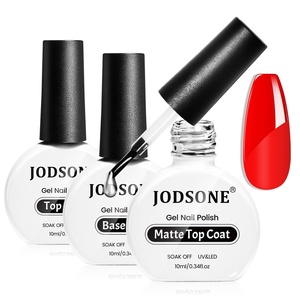 image:imageJODSONE 4 Bottle 10ML Nail Primer Base Coat Top Coat and Builder Gel Glossy Durable Long Lasting Gift for Girls at Home Salon Design3pcs Top and Base coat  Matte Top Coat