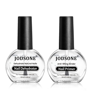 image:imageJODSONE 4 Bottle 10ML Nail Primer Base Coat Top Coat and Builder Gel Glossy Durable Long Lasting Gift for Girls at Home Salon Designnail primer and dehydrator