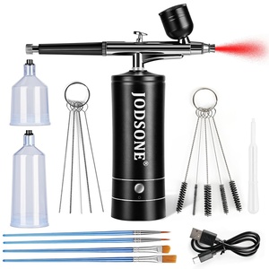 image:imageJODSONE Airbrush Kit Rechargeable with Spray Compressor 3 Air Pressure Adjustment Cordless Air Brush for Nail Art Makeup Cake Decorating and Model Painting BlackAirbrushkitblack
