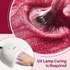 image:imageJODSONE 10ml Glitter Gel Nail Polish Glitter Red Gel Polish Deep Red All Seasons Neutral Soak Off U V Lamp Nail Art Design Manicure Salon DIY Home10MLGlitterB1004