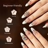 image:imageJODSONE 15ml Nail Glue Gel 4 in 1 for Nail Tips Long Lasting Extension Glue for Clear Nail Tips and Clear Press on Nails Nail Repair Treatment Salon Art DIY at Home Need U V Light CuredAlmond Nail Tips