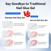 image:imageJODSONE 15ml Nail Glue Gel 4 in 1 for Nail Tips Long Lasting Extension Glue for Clear Nail Tips and Clear Press on Nails Nail Repair Treatment Salon Art DIY at Home Need U V Light Cured15ml Clear 5in1