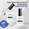 image:imageJODSONE 2 Bottles 18ml Top Coat Base Coat Gel Polish Set Compatible for Nail Salon Bright Surface Girl Gift and At Home DIY Need U V Lamp Curing18MLBT1
