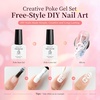 image:imageJODSONE Poke Gel Nail Polish Set 8 Colors with Professional Poke Base Coat Top Coat Wooden Nail Stick for Painting Gel Paint for Nails Art Design for Drawing Letters Patterns Wave Flower