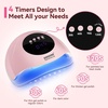 image:imageJODSONE U V LED Nail Lamp with Base Coat Top Coat Set Nail Dryer for Gel Polish for Nails with Automatic Sensor amp 4 TimersM008