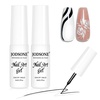 image:imageJODSONE 2pcs Metallic Nail Art Gel Liner Gold Mirror Chrome and Silvery 3D Effect Gel Nail Polish Thin Brush Metal Painted DIY at Home Salon Quality Gift for WomenWhite  Black