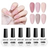 image:imageJODSONE Rubber Base Builder Gel for Nails6 Colors 10ml Rubber Base Gel SetBase Color amp Builder in Onefor Nail ThickeningStrengthenNude Purple Pink Brown