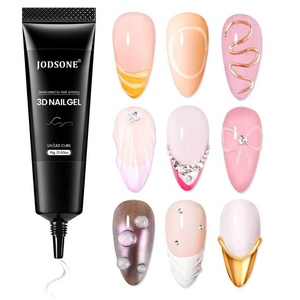image:imageJODSONE 15ml Nail Glue Gel 4 in 1 for Nail Tips Long Lasting Extension Glue for Clear Nail Tips and Clear Press on Nails Nail Repair Treatment Salon Art DIY at Home Need U V Light Cured1pcs15gnail art glue