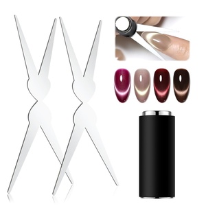 image:imageJODSONE 165ml Cat Eye Gel Nail Polish Silver Glitter Magnetic Reflective Translucent Need U V CuringFrench Cat Eye Magnet