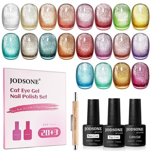image:imageJODSONE 20 Colors Cat Eye Gel Nail Polish Kit with Base Coat Top Coat 3IN1 Magnet U V Soak Off Gel Polish for at Home DIY Nail Art20SETCE