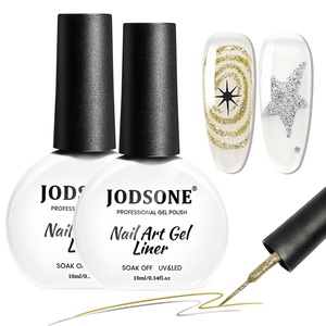 image:imageJODSONE 2Pcs Gel Nail Polish Set 10ml Black and White Gel PolishSoak Off LED U V Nail Gel Manicure All Seasons Gel Polish NailLX01LX02
