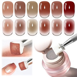 image:imageJODSONE Cushion Ombre Patting Gel Polish Kit 6 PCS Pink Blue Green for French Manicure DIY Nail Art with Soft Nail Sponges and Grabbing Pen Design Nail Art at Home6ColorPPG2