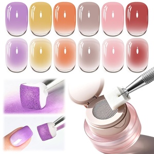 image:imageJODSONE Cushion Ombre Patting Gel Polish Kit 6 PCS Pink Blue Green for French Manicure DIY Nail Art with Soft Nail Sponges and Grabbing Pen Design Nail Art at Home6ColorPPG4