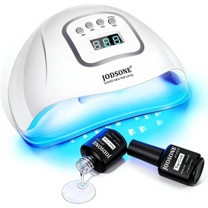 image:imageJODSONE U V LED Nail Lamp with Base Coat Top Coat Set Nail Dryer for Gel Polish for Nails with Automatic Sensor amp 4 TimersM003