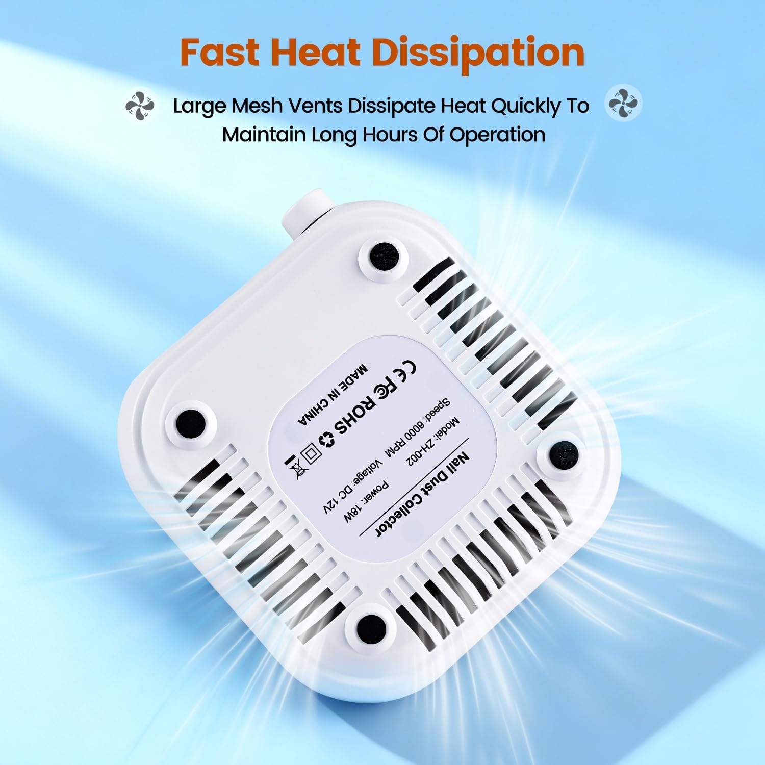 image:imageJODSONE 6000RPM Mini Nail Dust Collector PocketSized Low Noise Powerful Suction Portable Nail Salon with 30 Filters PurpleMiniwhite