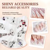 image:imageJODSONE Nail CharmsNail Rhinestones Kit with 6 Boxes of Rhinestones12 Nail Stickers in 2 Colors Multi Shape Pearls Jewels Crystals with Nails Art Toolswhite