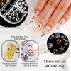 image:imageJODSONE Nail CharmsNail Rhinestones Kit with 6 Boxes of Rhinestones12 Nail Stickers in 2 Colors Multi Shape Pearls Jewels Crystals with Nails Art Toolsmulticolored