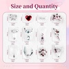 image:imageJODSONE Nail CharmsNail Rhinestones Kit with 6 Boxes of Rhinestones12 Nail Stickers in 2 Colors Multi Shape Pearls Jewels Crystals with Nails Art Toolswhite2