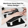 image:imageJODSONE UShaped Brown Arm Rest for Nails Tech with Rotating 360BuiltIn Phone Holder and Adjustable Nail Arm Rest Detachable Manicure Hand Rest for Salon DesignBlackWith Mat