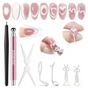 image:imageJODSONE 3in1 Cat Eye Magnet Nail Art ToolPink Gold Cylindrical amp Round Ball Nail Magnet Pens MultiEffect Magnets for Cat Eye Gel Polish DIY at Home SalonMagnet Only No Gel IncludedCT2
