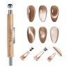image:imageJODSONE 3in1 Cat Eye Magnet Nail Art ToolPink Gold Cylindrical amp Round Ball Nail Magnet Pens MultiEffect Magnets for Cat Eye Gel Polish DIY at Home SalonMagnet Only No Gel IncludedBrown