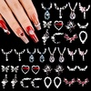 image:imageJODSONE Nail CharmsNail Rhinestones Kit with 6 Boxes of Rhinestones12 Nail Stickers in 2 Colors Multi Shape Pearls Jewels Crystals with Nails Art Toolswhite2