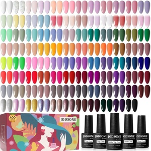 image:imageJODSONE 100 PCS Gel Nail Polish Kit No Wipe Soak off Base Coat and Matte Glossy Top Coat Gel Polish Collections for Salon and Home DIY Use0 Fl Oz Pack of 100