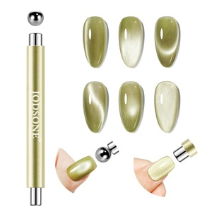 image:imageJODSONE 3in1 Cat Eye Magnet Nail Art ToolPink Gold Cylindrical amp Round Ball Nail Magnet Pens MultiEffect Magnets for Cat Eye Gel Polish DIY at Home SalonMagnet Only No Gel IncludedMetal
