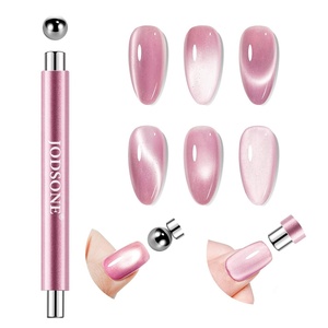 image:imageJODSONE 3in1 Cat Eye Magnet Nail Art ToolPink Gold Cylindrical amp Round Ball Nail Magnet Pens MultiEffect Magnets for Cat Eye Gel Polish DIY at Home SalonMagnet Only No Gel IncludedRoseGold