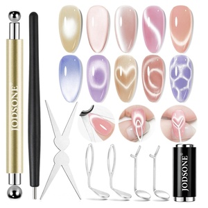 image:imageJODSONE 3in1 Cat Eye Magnet Nail Art ToolPink Gold Cylindrical amp Round Ball Nail Magnet Pens MultiEffect Magnets for Cat Eye Gel Polish DIY at Home SalonMagnet Only No Gel IncludedGold