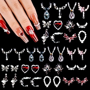 image:imageJODSONE Nail CharmsNail Rhinestones Kit with 6 Boxes of Rhinestones12 Nail Stickers in 2 Colors Multi Shape Pearls Jewels Crystals with Nails Art Toolswhite2
