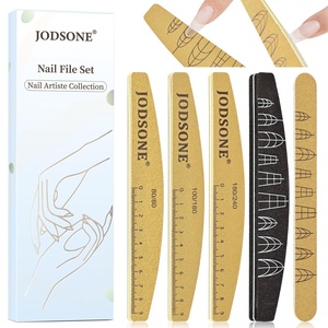 image:imageJODSONE Nail File and Buffer Set 5PCS Double Side Trimed Nail Files and Buffers Emery Boards for Nails 80240 Nail Shine Polishing Stick Reusable Washable Nails Tools Suit for Home Salon