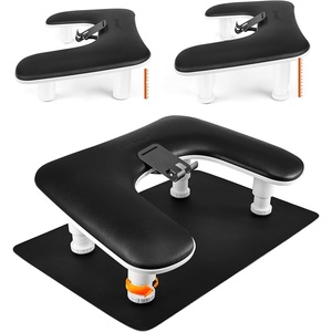 image:imageJODSONE UShaped Brown Arm Rest for Nails Tech with Rotating 360BuiltIn Phone Holder and Adjustable Nail Arm Rest Detachable Manicure Hand Rest for Salon DesignBlackWith Mat