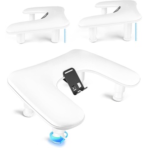 image:imageJODSONE UShaped Brown Arm Rest for Nails Tech with Rotating 360BuiltIn Phone Holder and Adjustable Nail Arm Rest Detachable Manicure Hand Rest for Salon DesignWhiteWithout Mat