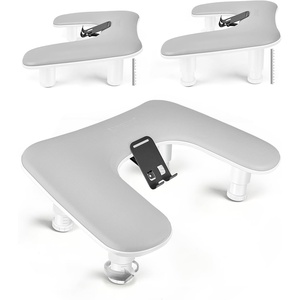 image:imageJODSONE UShaped Brown Arm Rest for Nails Tech with Rotating 360BuiltIn Phone Holder and Adjustable Nail Arm Rest Detachable Manicure Hand Rest for Salon DesignGrayWithout Mat