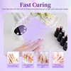 image:imageJODSONE Fast Curing U V Nail Lamp  Portable and Flexible Gooseneck Lamp with 360 Adjustable Design Rechargeable LED Dryer for Gel Polish Auto Sensor amp 4 Timers Home DIY Manicure Light Mint GreenWhite