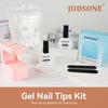 image:imageJODSONE Gel Nail Kit Square Nail Tips 480PCS Mini Rechargeable Nail Lamp Pre Shaped Clear Full Cover Fake Nails Tips with Nail Glue amp Top Coat U V LED Curing Lamp DIY Manicure Gifts for WomenLamp Clear Nail TipsSquare1