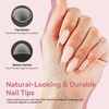 image:imageJODSONE Gel Nail Kit Square Nail Tips 480PCS Mini Rechargeable Nail Lamp Pre Shaped Clear Full Cover Fake Nails Tips with Nail Glue amp Top Coat U V LED Curing Lamp DIY Manicure Gifts for WomenLamp Clear Nail TipsLong Almond1